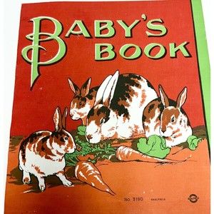 Baby’s Book 1935 Linen Childrens book Akron. O. Made in USA‎